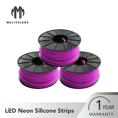 Cuttable Purple Color 12mm Thickness LED Neon Flex Strip With Waterproof End Cap
