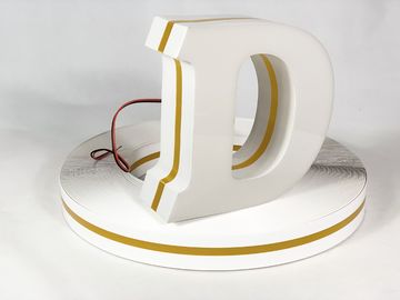 2MM Thickness Side White 3D Pass Light Strips Yellow Channel Letter Decoration