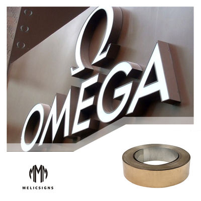 Thin Flat Backlit 90m 304 Stainless Steel Channel Letters