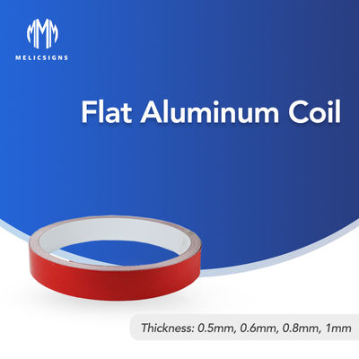 Flat Aluminum Strip Trim Cap 0.6/0.8 MM Red Color Double Side Coating Channel